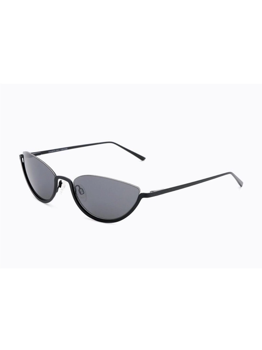 Slim Cat-Eye Metal Sunglasses in Black 3287-01